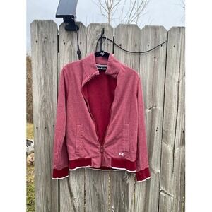 Under Armour Womens ColdGear Threadborne Full Zip Jacket Maroon Heathered SM
